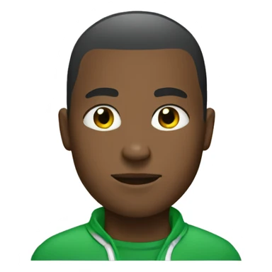 a black guy with a green buzzcut sticker