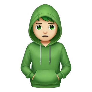 Creeper wearing a hoodie sticker