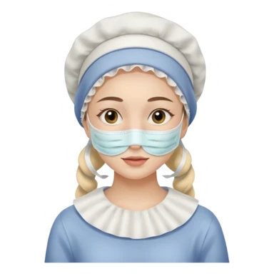 19 year old woman with a bonnet doing her skincare  sticker