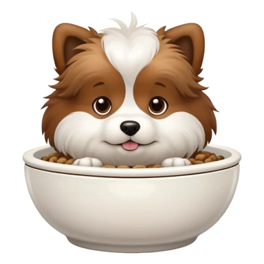 Dog in a bowl sticker