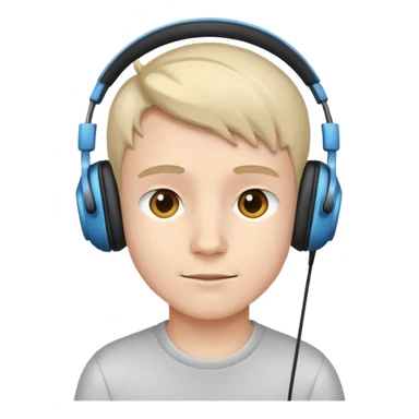 a boy face wearing headphone sticker