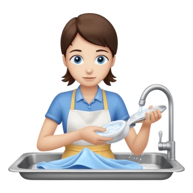 washing dishes blue eyes sticker