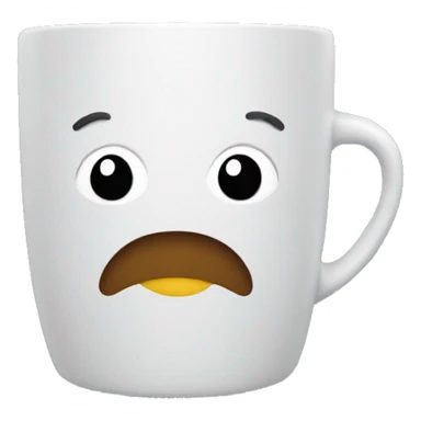 Emoji with winter coat holding a mug sticker