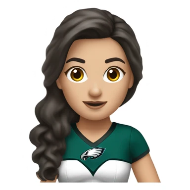 Philadelphia Eagles cheerleader brunette cheer sticker