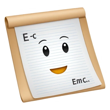 E=mc² on a sheet of paper sticker