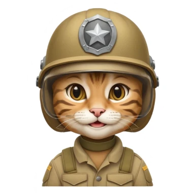 happy soldier kitty sticker