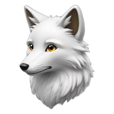 white and silver fox sticker
