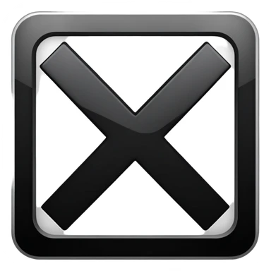 Crossed out symbol, x mark in a square sticker