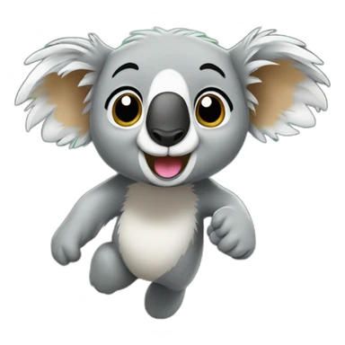 koala running in the raing sticker