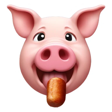 Pig eat sausage sticker