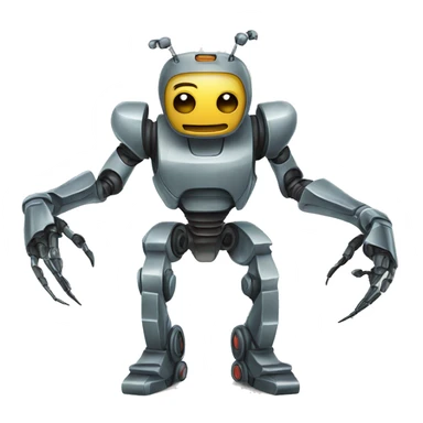 A robot fighting a bug sticker