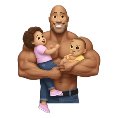 Dwayne Johnson avec un bébé et une bierre et  danse sticker