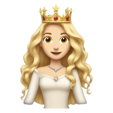 A princess with a beautiful crown and long blonde hair  sticker