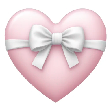 Pastel pink heart with white bow sticker