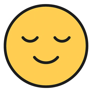 good face emoji, gentle smile, relaxed eyes sticker