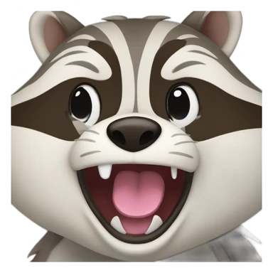 racoon laughing loud sticker