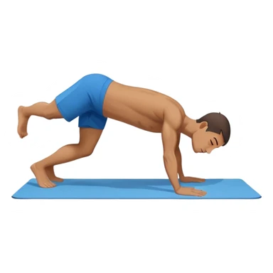 man with blue shorts Plank To Updog yoga sticker