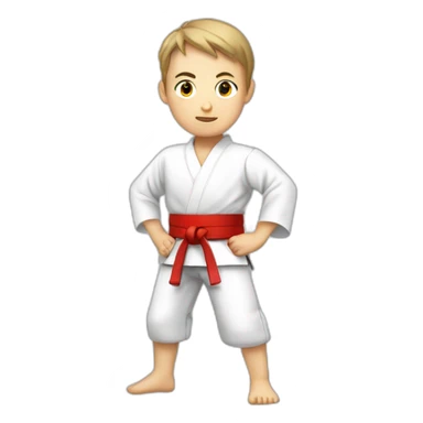 White skin Karateka kid with red belt  sticker