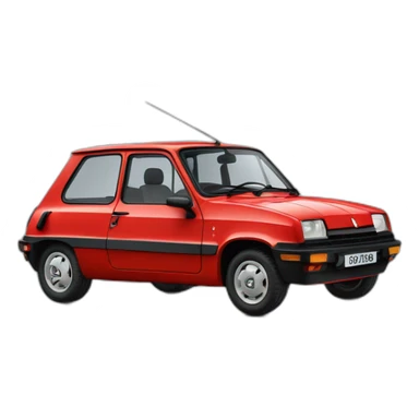 Renault 5 rouge sticker