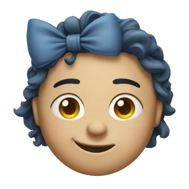 Wink with a bow sticker