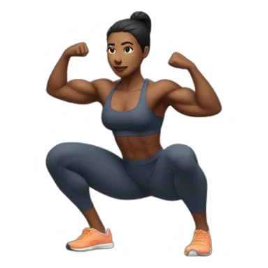 Muscle woman squat sticker