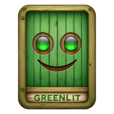 Sign that says “greenlit” written on it  sticker