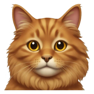 fluffy brown orange cat  sticker