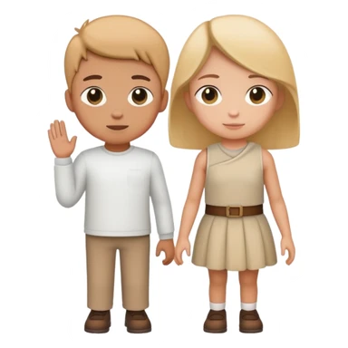 young character standing with a small help icon or question mark above their shoulder sticker