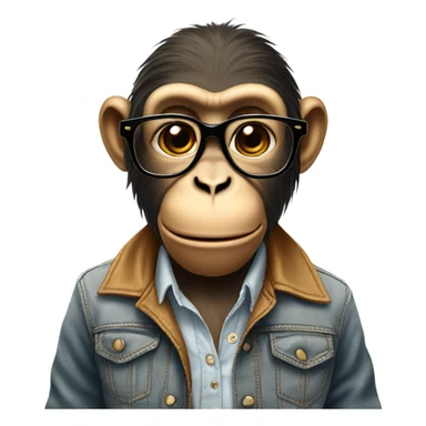 a monkey wearing a stylish fit and glasses sticker