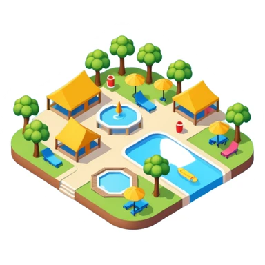 vacation park isometric exterior sticker