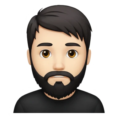 man with beard and emo hair sticker