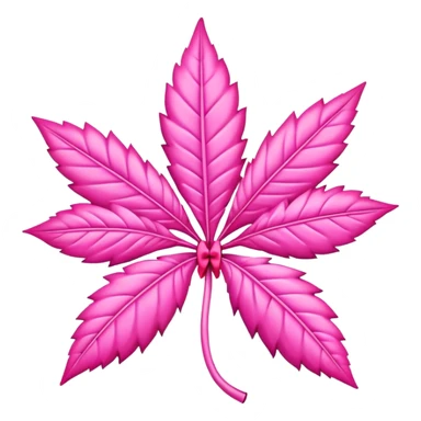 Pink marijuana leaf with pink bow sticker