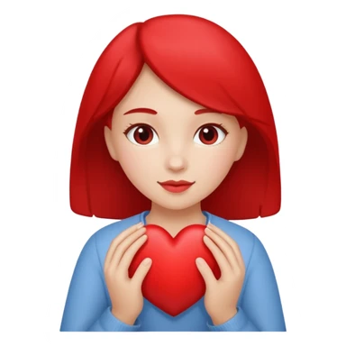 girl holding a heart sticker