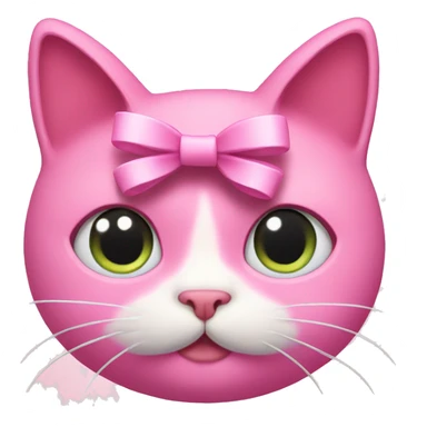 Pink cat with a bow  sticker
