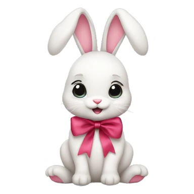 bunny with ribbon sticker