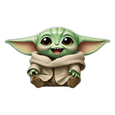 baby yoda laughing sticker