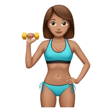  woman with brown hair, in a fitness bikini sticker