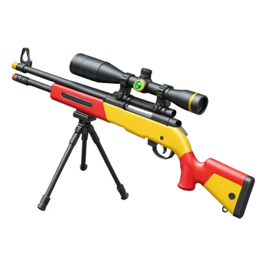 miniature toy sniper rifle with bright colors sticker