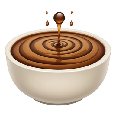 brown liquid in white bowl sticker
