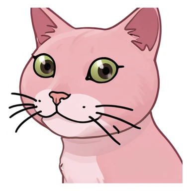 kawaii lady with pink cat sticker