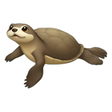 Une loutre sur une tortue qui danse sticker