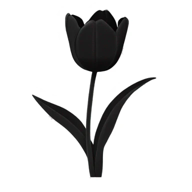 black silhouette tulip sticker