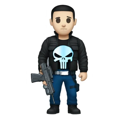 the punisher logo blue sticker