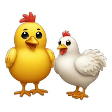 Pollito con su amiga  sticker