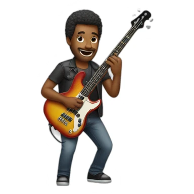 man playing bass guitar sticker