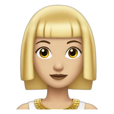 Cleopatra with blonde hair and white skin sticker