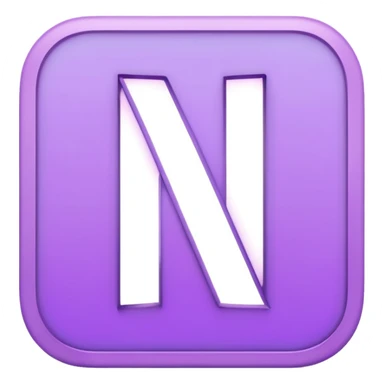 Netflix aesthetic "N" logo in pastel purple with illuminated outline sticker