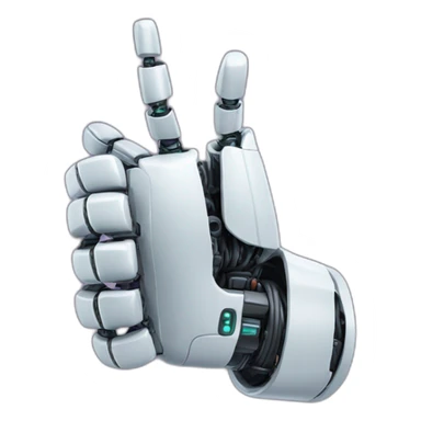 the robot hand gives a thumbs up sticker