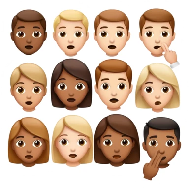 people with tech appearence gesturing to make silence like "shh" sticker