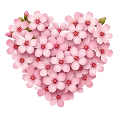 Sakura flower heart Cœur pastel sticker